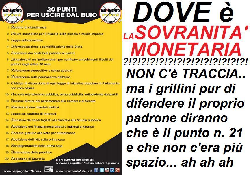 grillo sovranita monetaria
