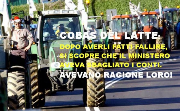 QUOTE LATTE: IL MINISTERO SBAGLIO’ I DATI, GLI ALLEVATORI AVEVANO RAGIONE, PECCATO CHE ORAMAI SONO FALLITI E NELLE MANI DI EQUITALIA