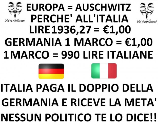 LA GRANDE EURO TRUFFA PER L’ITALIA IN TRE RIGHE