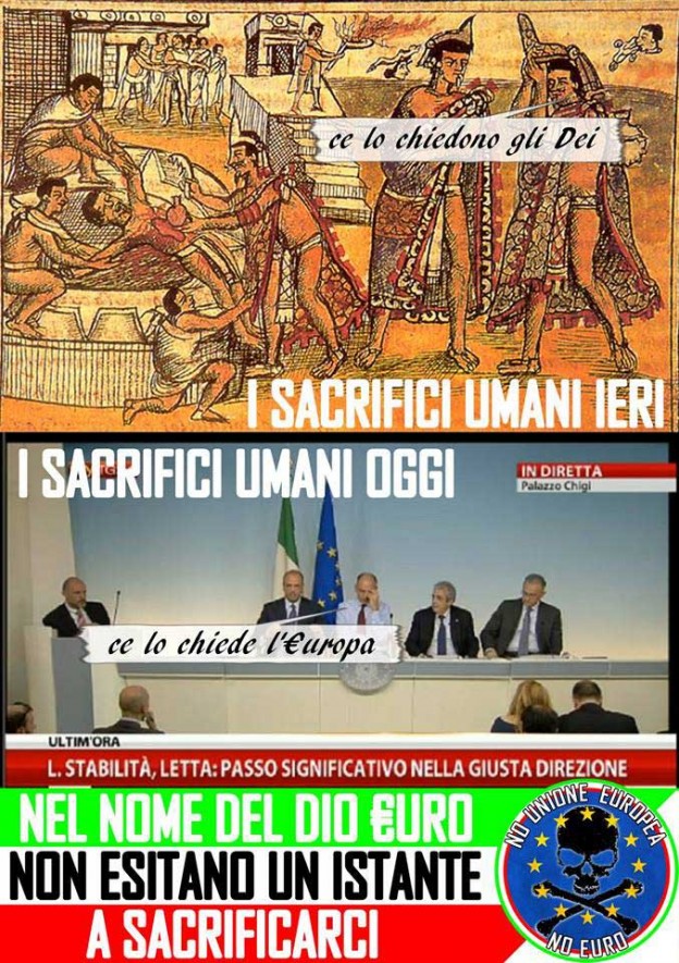 SACRIFICI UMANI:  CE LO CHIEDE L’EUROPA