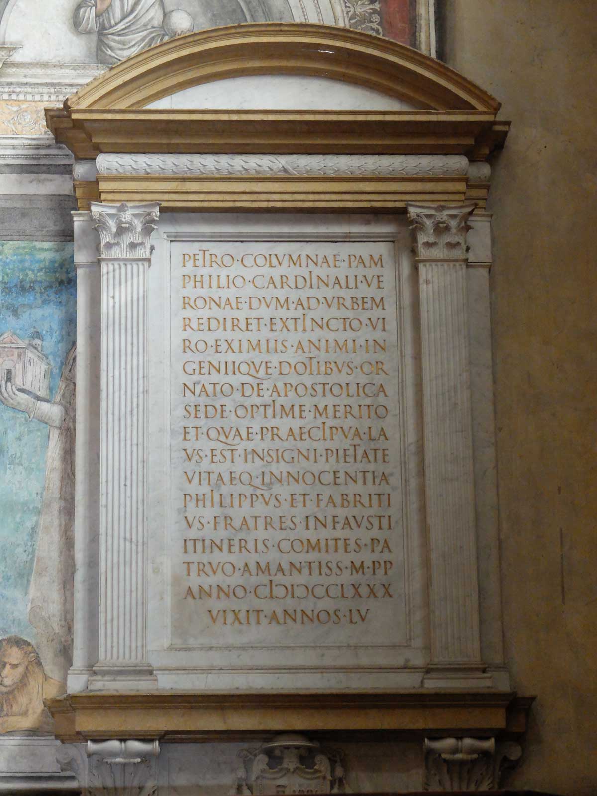 epigrafe tomba pietro colonna duomo verona.1200
