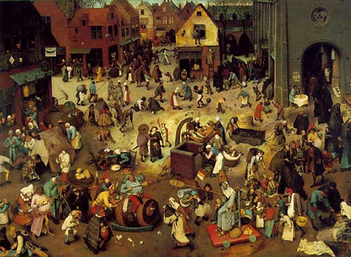 Combattimento tra Carnevale e Quaresima, di P. Bruegel il Vecchio