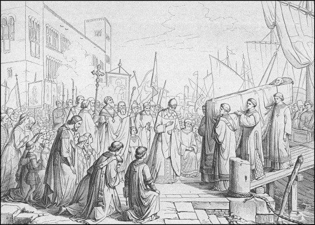 STORIA VENETA – 10: 828 – L’ ARRIVO DEL CORPO DI SAN MARCO. TRAFUGATO IN MODO AVVENTUROSO