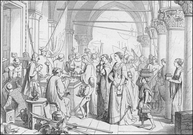 STORIA VENETA – 57: 1379 – LE DONNE OFFRONO ORO ALLA PATRIA. PER REAGIRE ALL’OFFENSIVA GENOVESE