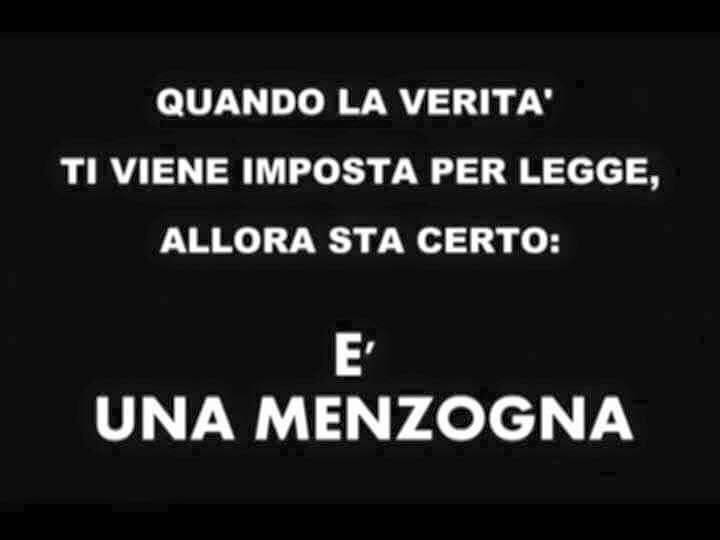 quando la verita ti viene imposta per legge allora stai certo una menzogna